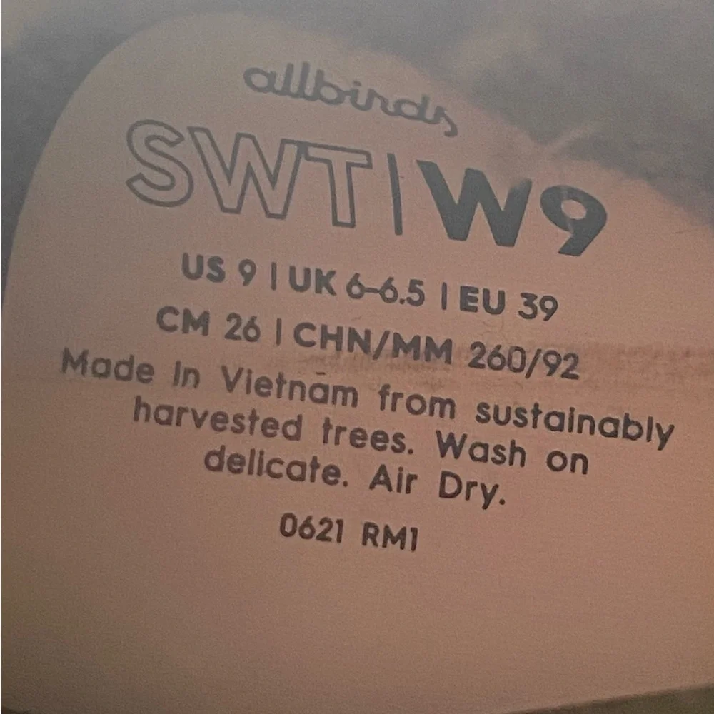Allbirds Trail Runners SWT Natural Black Women’s Size 9 - Picture 9 of 9